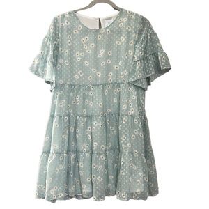 Floral Mini Dress in green